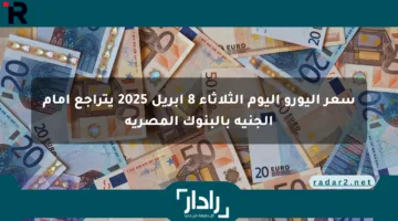 سعر اليورو اليوم الثلاثاء 8 أبريل 2025 يتراجع أمام الجنيه بالبنوك المصرية